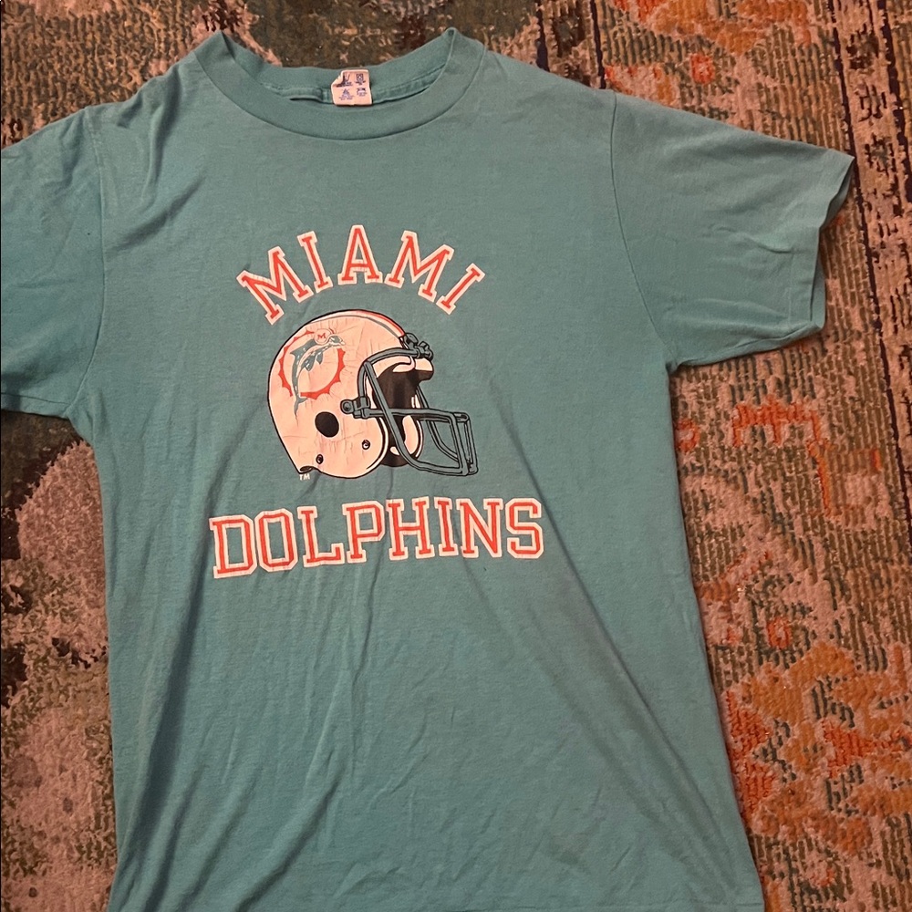 Vintage Miami Dolphins Kids T-Shirt - Teal LARGE